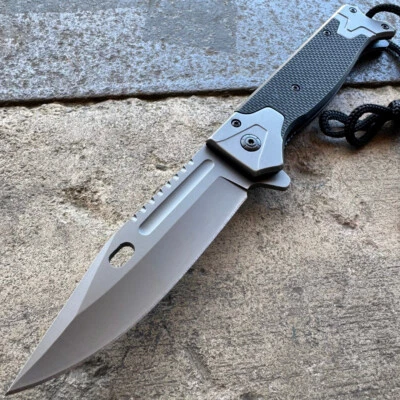 8.5" Heavy Duty Military Combat Tactical Survivor Spring Assisted Pocket Knife - Image 1 of 4