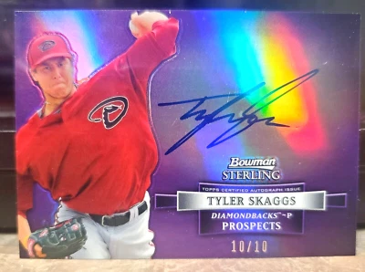 Tyler Skaggs - Bowman 2012 refractor púrpura esterlina novato automático #10/10 - ¡RARO!! Foto 1 de 3