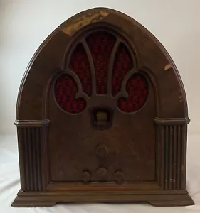 vintage antique PHILCO Model 90 Superheterodyne Cathedral RADIO~turns on+hums - Picture 1 of 17