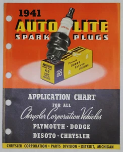 Autolite Spark Plugs for Chrysler Products Parts Book ~ 1940 ~ Catalog # D-9618 - Picture 1 of 1