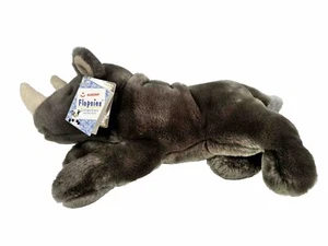 Aurora FLOPSIES graues Nashorn 14 Zoll Plüsch Bohnen gefüllt Stofftier Spielzeug Vintage - Bild 1 von 14