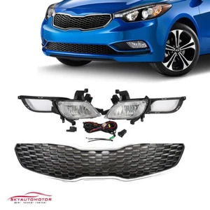 Fits Kia Forte 2014-2016 Front Upper Grille and Foglights With Cover&Harness Set - Picture 1 of 5