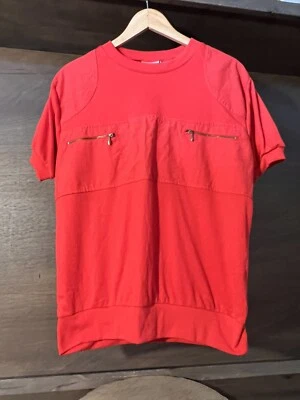 Camisa Jeans Glory Desteñida Años 90 De Colección Para Hombre Manga Corta Talla XL ROJA BOLSILLO CON CREMALLERA Foto 1 de 4