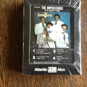 THE IMPRESSIONS ITS ABOUT TIME 8 TRACK NEW SEALED RARE FREE USA SHIPPING  - Imagen 1 de 1