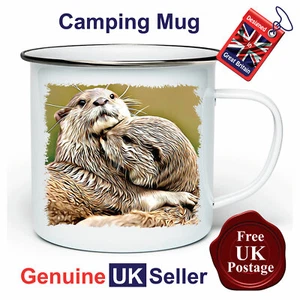 Otter Camping Mug, Hiking Mug, Fishing Mug, Outdoor Mug, Tin Mug, Otter Mug - Picture 1 of 1