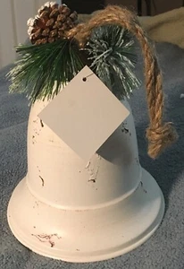 Distressed White Cowbell & Pine - Picture 1 of 4