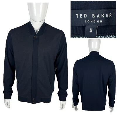 Ted Baker мужские 5 - XL? Куртка синий полный молнии кнопка синий карманы повседневный EUC - Изображение 1 из 4