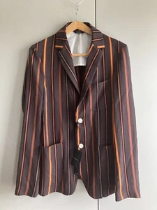 Gazzarrini. Brown striped blazer. Slim fit. Made in Italy. UK 36 (eur 46). BNWT. - Picture 1 of 9