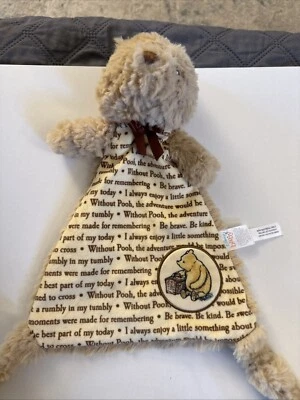 Disney Winnie The Pooh Story Lovey 14" Plush Security Blanket Knotted Legs HG7 - Image 1 of 4