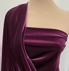 VELVET..STRETCH..EGGPLANT BTY.. 58" WIDE.. FORMAL. COSPLAY, COSTUME - Picture 1 of 1