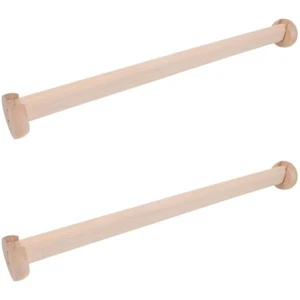 2 Sätze Kleiderschrank-Kleiderstange aus Holz, Kleiderstange zum Aufhängen, - Bild 1 von 12
