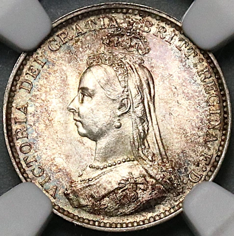 1889 MS 66 Victoria Maundy 3 Pence Great Britain Silver Coin (22080901C) Cover