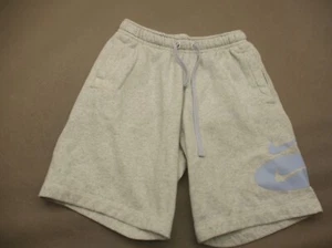 NIKE Size S Boys White Cotton Blend Stretch Waist Pocket Gym Sweat Shorts 784 - Picture 1 of 7