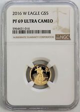 2016 W GOLD $5 PROOF AMERICAN EAGLE 1/10 oz COIN NGC PF 69 ULTRA CAMEO