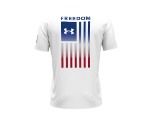 Under Armour 1377056100XL Freedom Flag Mens Size XL White T-Shirt