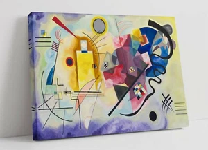WASSILY KANDINSKY, AMARILLO-ROJO-AZUL - LONA IMPRESIÓN DE ARTE DE PARED ABSTRACTO - PÚRPURA - Imagen 1 de 2