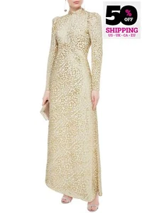 RRP €2310 TEMPERLEY LONDON Jacquard Gown UK8 US4 IT40 S Silk Blend Leopard Print - Picture 1 of 6