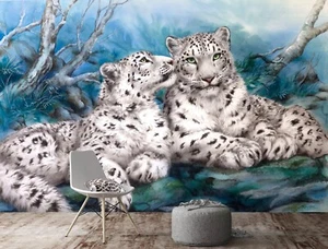 3D Grauer Leopard ZHUC247 Tapete Wandbild Fototapete Kayomi Harai Ann - Picture 1 of 11