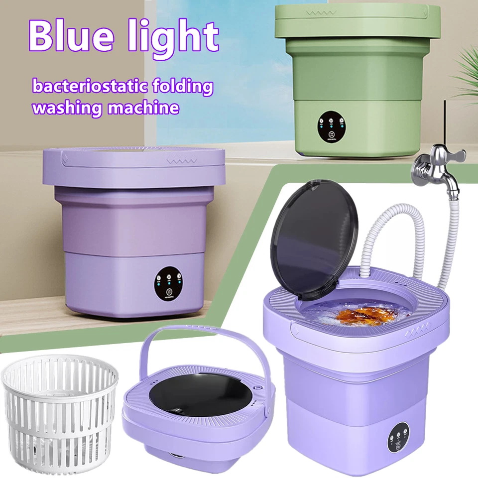 Portable Washing Machine Mini Washer Foldable Washer and Spin Dryer Small Travel - Image 1 of 4