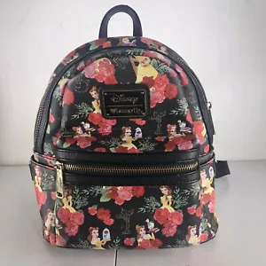 Beauty and the Beast Loungefly Backpack Belle Roses Disney Bag Floral Purse - Picture 1 of 9