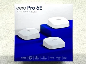 eero Pro 6E Tri-Band AXE5400 Wi-Fi 6E Mesh Router - Biały (3-pak) - ODBLOKOWANY 🌟 - Zdjęcie 1 z 4