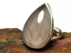 Rose QUARTZ Sterling Silver 925 Gemstone RING - Size 7.5 - Picture 1 of 5