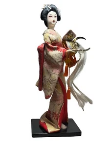 Vintage Asian Japanese Geisha Doll Figure Statue Display Kimono 16" Tall - Picture 1 of 7