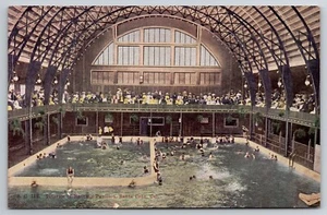 Innenraum des Badepavillons Santa Cruz CA Postkarte D2 - Bild 1 von 2