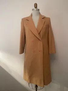 VINTAGE JOSEPH MAGNIN CAMEL HAIR DOUBLEBREAST COAT~S~QUALITY~NICE - Picture 1 of 3