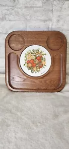 Vintage Holz Käsebrett Wurstwaren Fleisch Wein Tablett Retro Keramik Goodwood - Bild 1 von 10