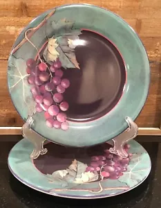 Gien France Cueillette 8-1/2"  Salad Plate Grapes Set of 2 - Picture 1 of 3