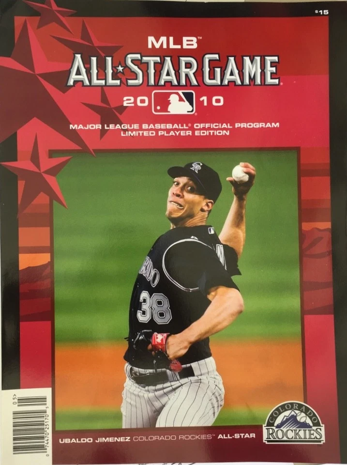 2010 ALL STAR GAME MLB PROGRAM COLORADO ROCKIES UBALDO JIMENEZ COVER 7238 - Image 1 of 1