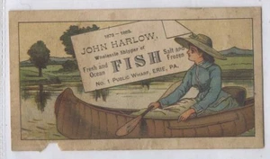 (KR90) Super frühe USA John Harlow, Fischhändlerkarte, ERIE um 1883 - Bild 1 von 4