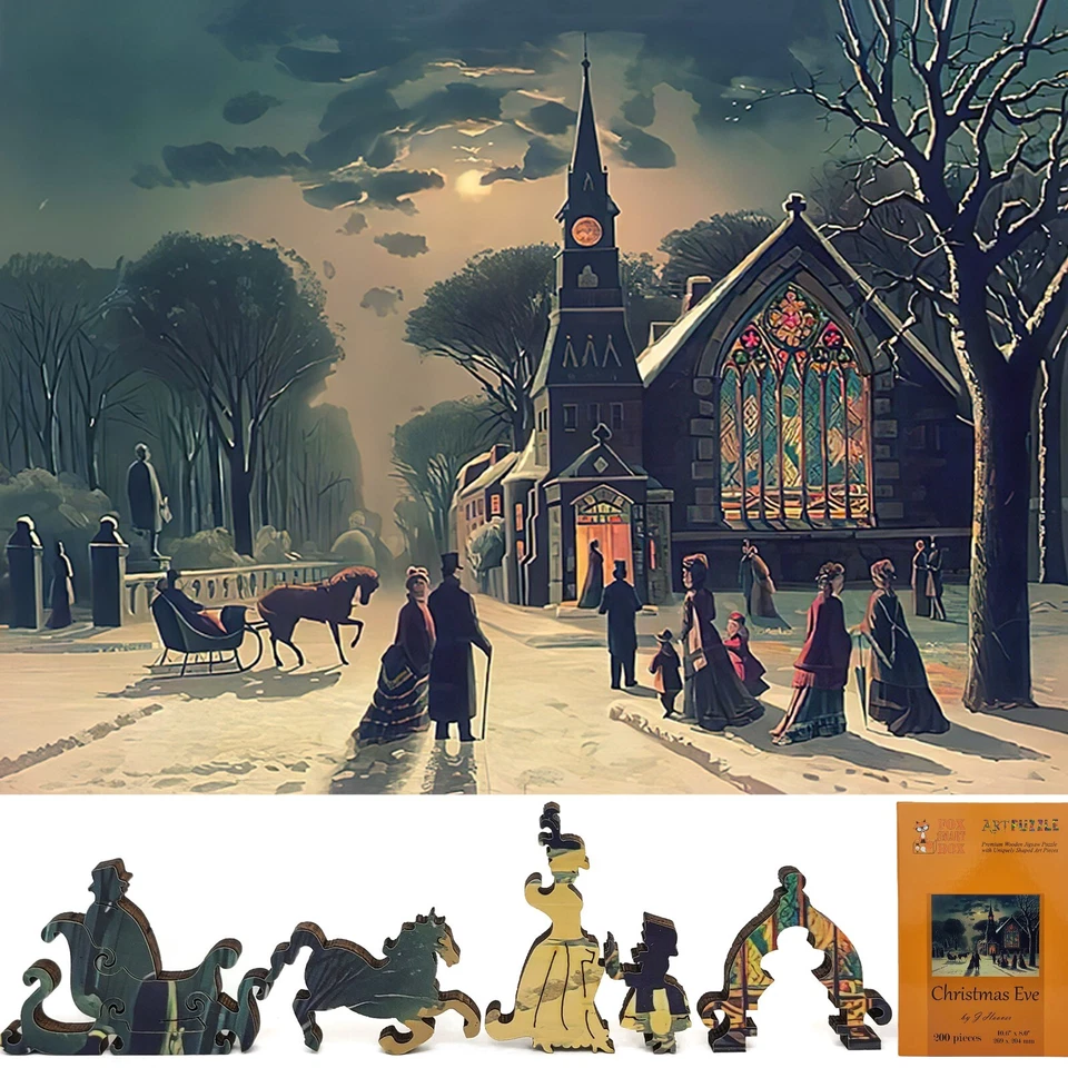 Rompecabezas de madera para adultos de FoxSmartBox - 200 piezas - Nochebuena Foto 1 de 4