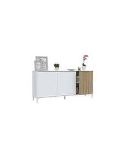 FRS, Aparador 3 puertas Tempo acabado natural/blanco. 74 cm(alto), 154 cm(ancho) - Imagen 1 de 4