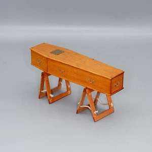 1:12th Dolls House Artisan Roy Sherwood Coffin On Trestles - Picture 1 of 11