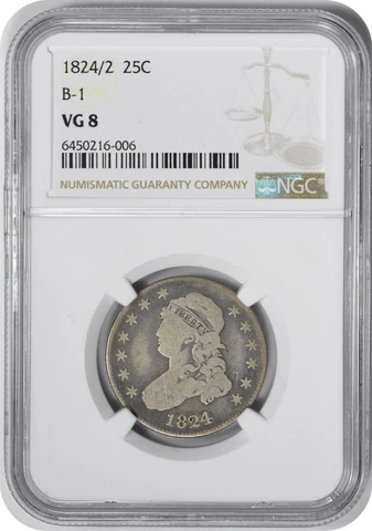 1824/2 Bust Silver Quarter VG08 NGC Cover