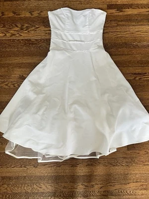 Vestido corto vintage blanco sin tirantes en capas cremallera trasera XS Foto 1 de 4