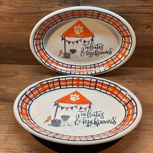 Juego de dos platos para servir ML MAGNOLIA LANE Clemson Tigers nuevo estado - Imagen 1 de 8