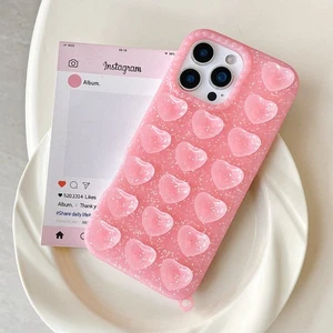 Clear Heart Design Shockproof Case For iPhone 13 14 15 16 17 Pro / Pro Max - Picture 1 of 14