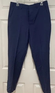 AMI Paris Alexandre Marttiussi Mens Pants US 32 Blue CAROTT Fit Wool Button Fly - Picture 1 of 12