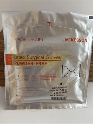 Guantes quirúrgicos de látex McKesson Perry talla 6 paquete de 10 guantes caducados Foto 1 de 4