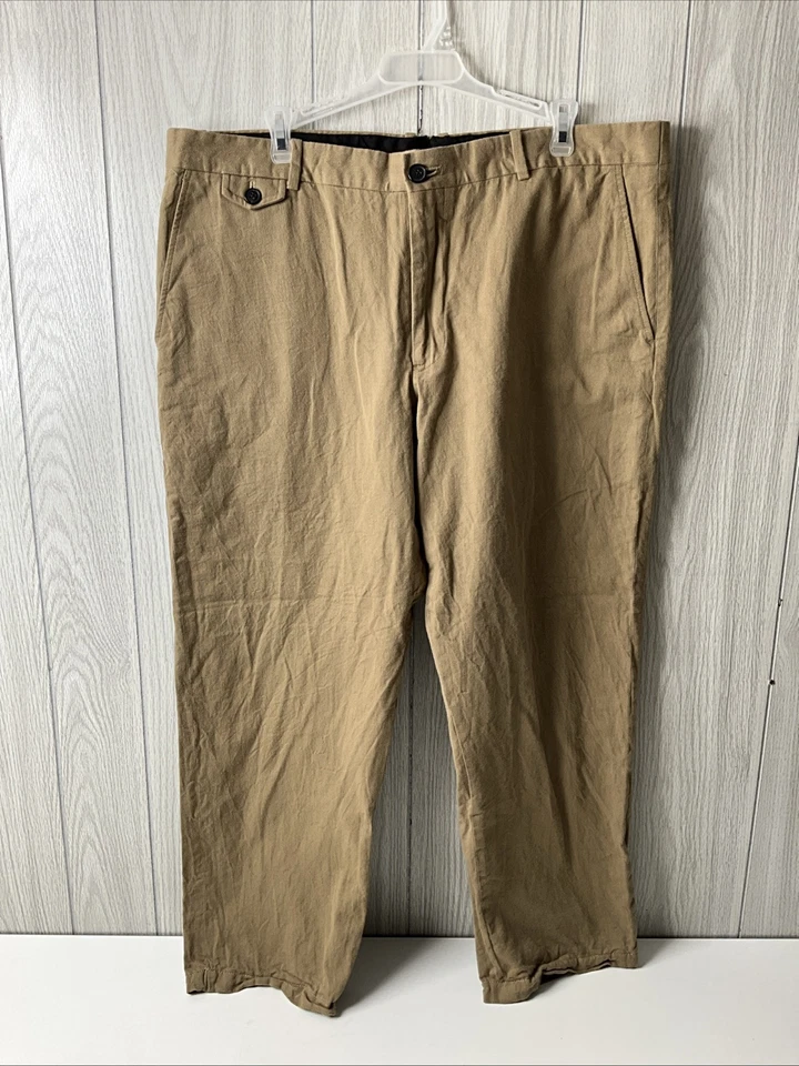 BILLY REID Casual Pants Khaki/Tan Wool & Cotton Blend Made in USA SIZE 38 - Image 1 of 4