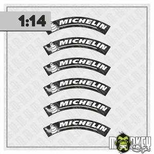 Adesivi pneumatici Michelin 1:14 - set di 6 adatti per modelli di camion Tamiya RC - Foto 1 di 2