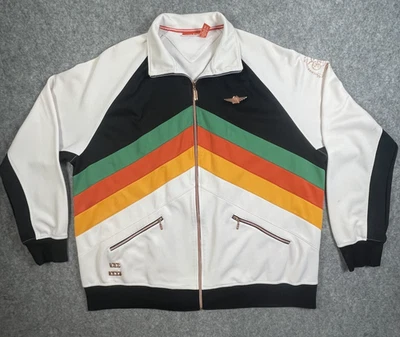 Rocawear Track Jacket Size 3XL Biggie Style Multicolor Stripes Hip Hop VTG Y2K - Image 1 of 4