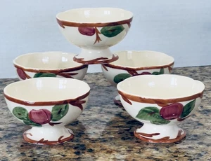 "Juego de 5 cuencos de pudín, herbet, con patas de manzana franciscana de colección Inglaterra" - Imagen 1 de 10