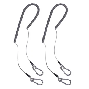 Einziehbares Coil Lanyard mit Karabiner 2 Stück lang aufgerolltes Halteband für Werkzeuge/Stangen - Bild 1 von 7