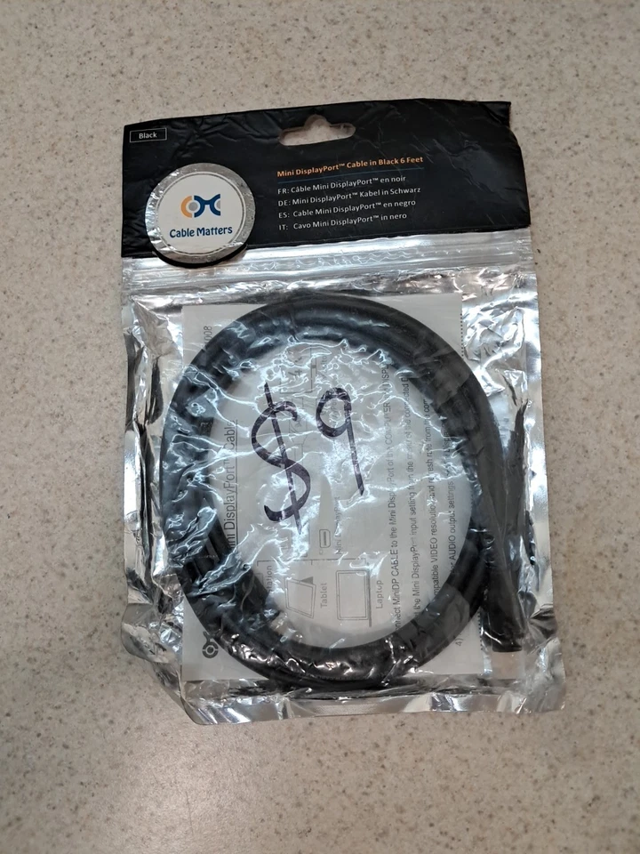 Cable Matters Mini DisplayPort  to Mini Display Port in Black 6 Feet - Image 1 of 1