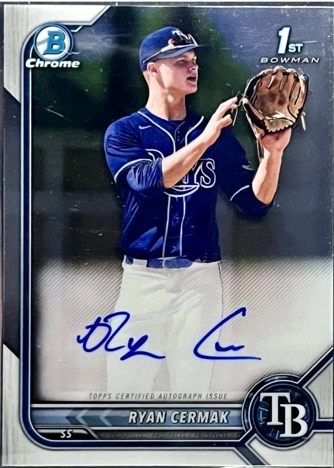 2022 Bowman Chrome Draft RYAN CERMAK 1st Prospect Auto #CDA-RCK Rays - Image 1 of 1