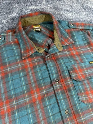 Volcom Shirt Men's Large Red Cotton Plaid Button Up Long Sleeve Work Wear - Image 1 of 4